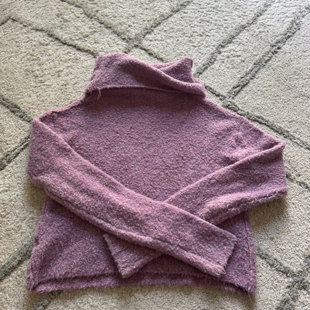 Free People Stormy Pullover Sweater Lavender purple cowl neck wool blend small